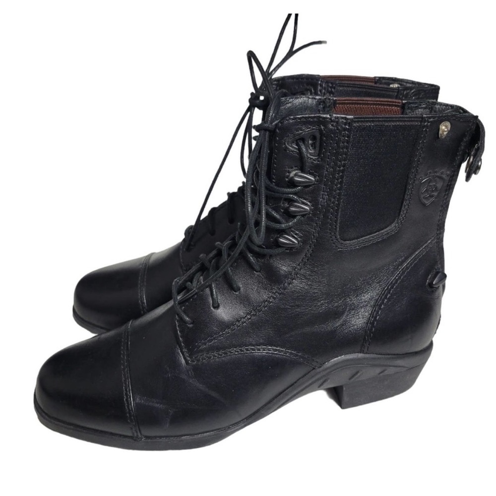 Ariat Heritage Paddock Boots - Ankle Lace Up Zip Back Equestrian Leather Horse